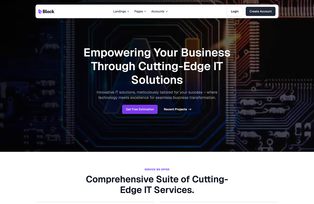 Download IT Service company HTML template